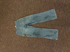Vintage Carhartt B13 DPS Loose Fit Washed Denim Carpenter Dungaree Jeans 31x32
